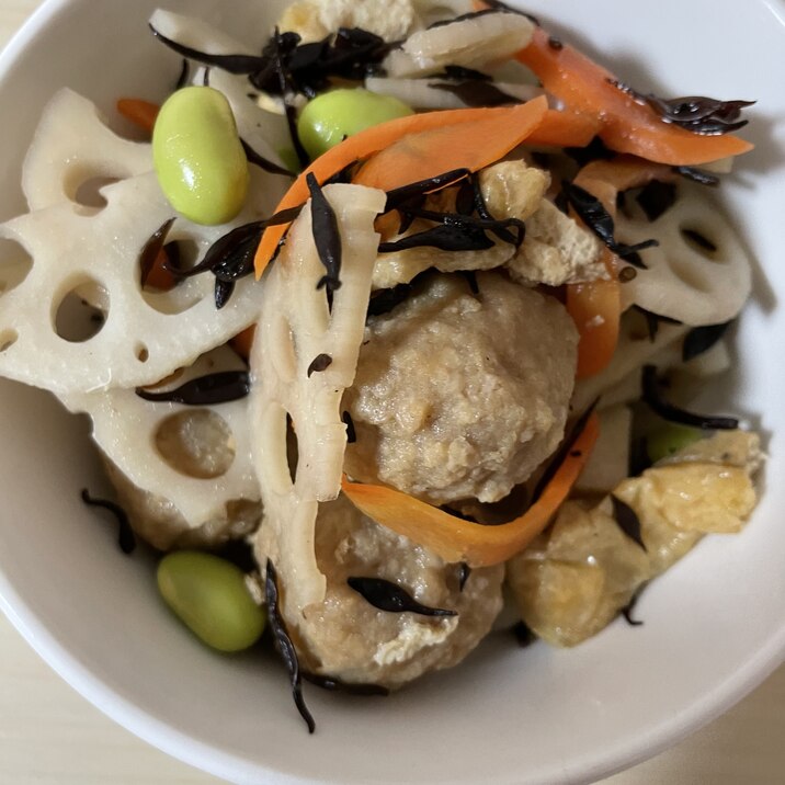蓮根とひじき、豆の煮物